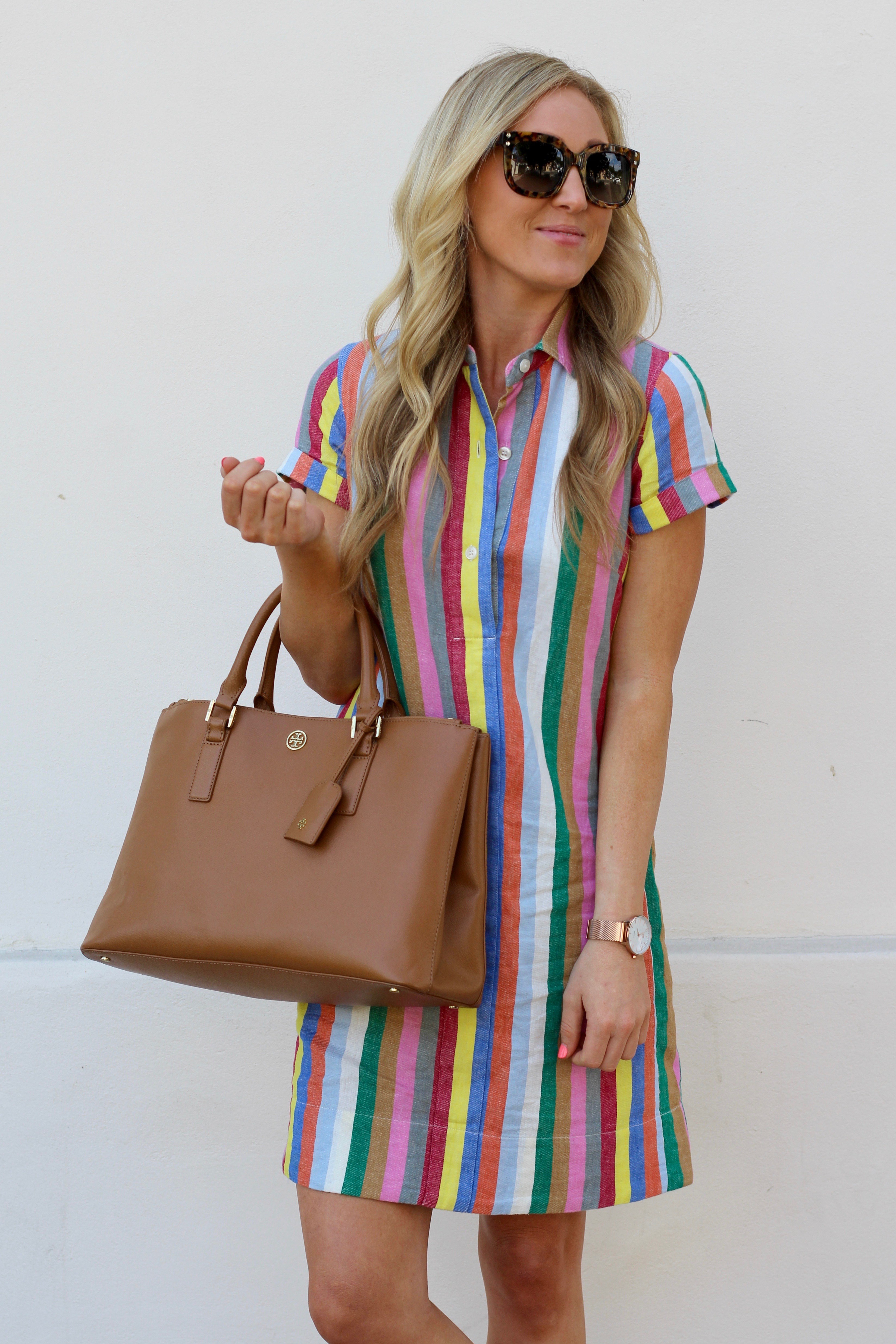 COLORFUL STRIPE SHIRTDRESS FOR ALL OCCASIONS - Torey's Treasures