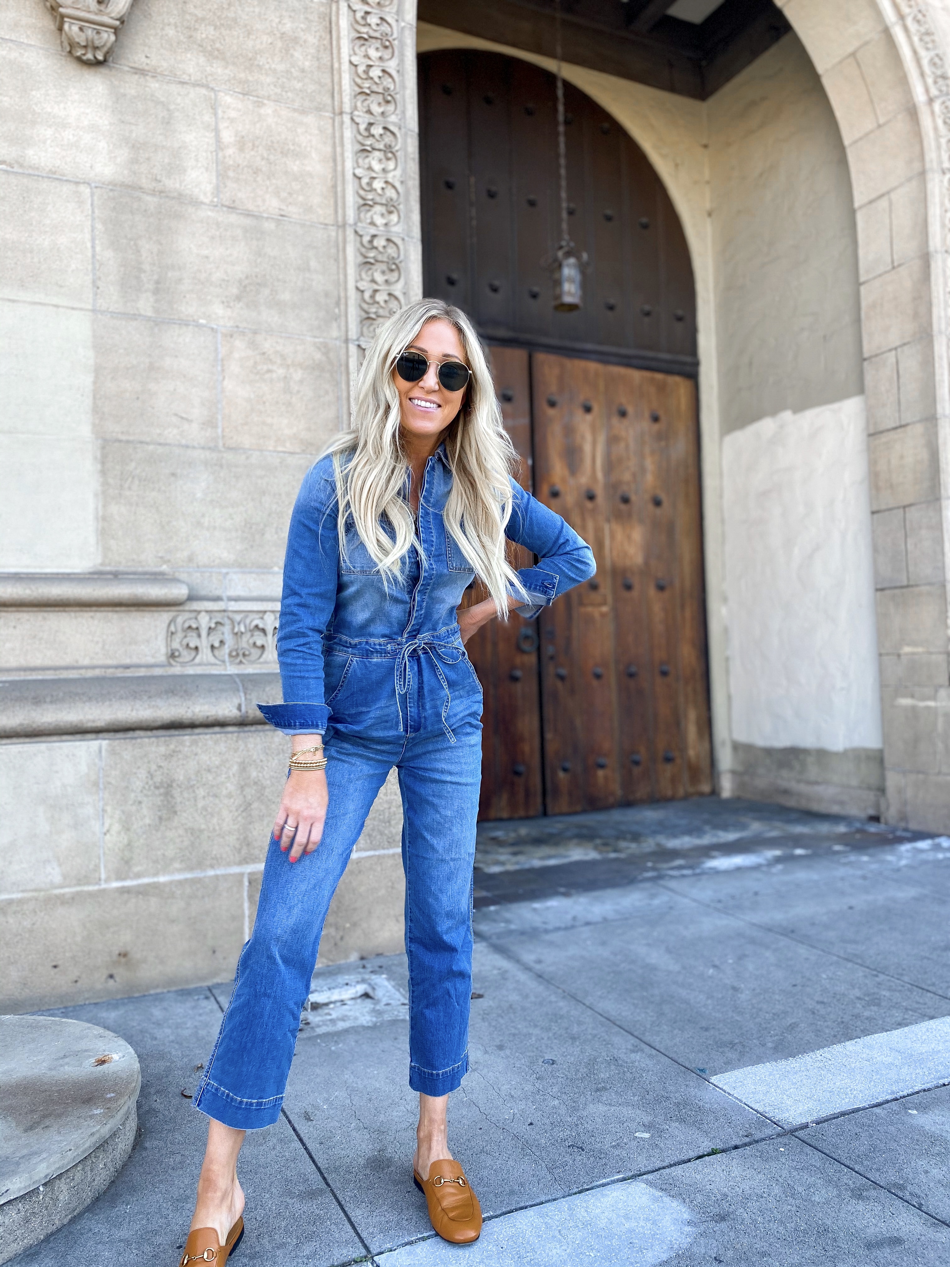 This Outfit Proves You Need A Denim Jumpsuit For Fall